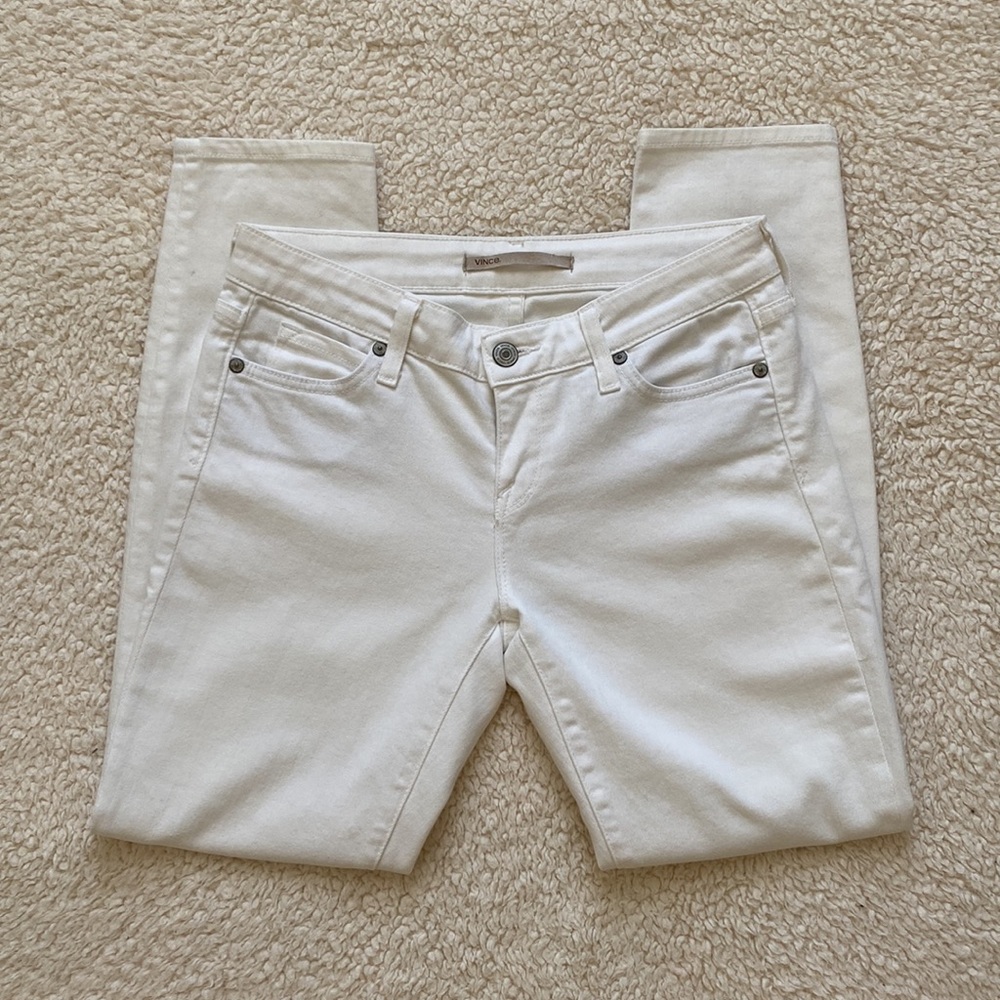 VINCE Women’s White Crop Skinny Ankle Jeans